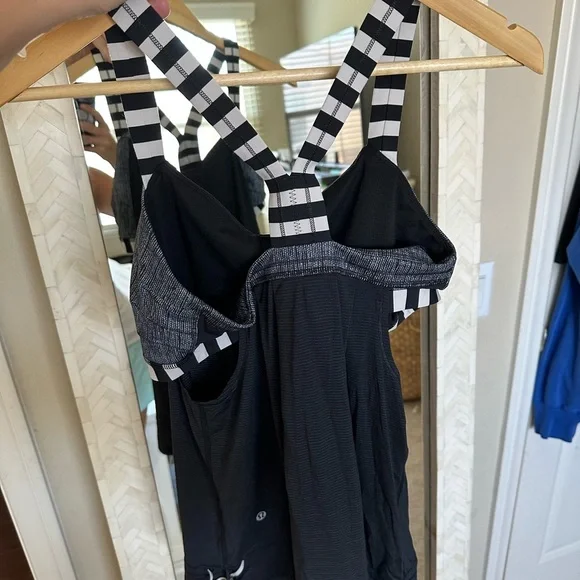 Lululemon Athletica Black Tank with Striped Straps - Picture 3 of 6